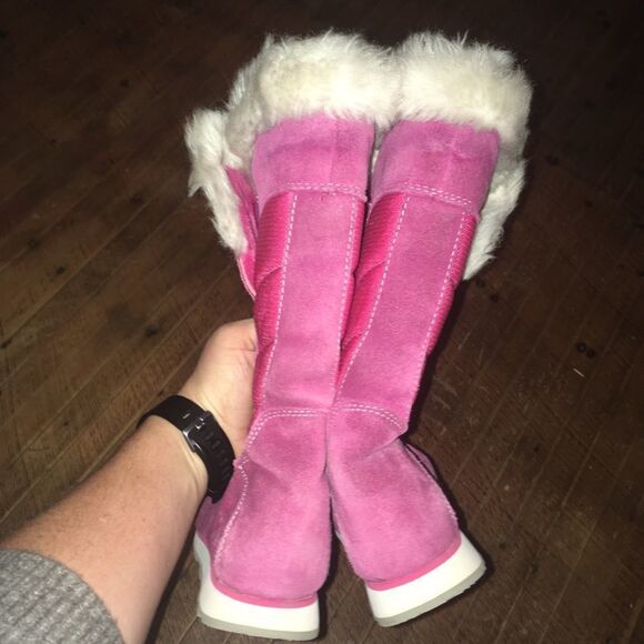 Timberland pink & purple tall quilted fleece lined boots - Picture 4 of 6